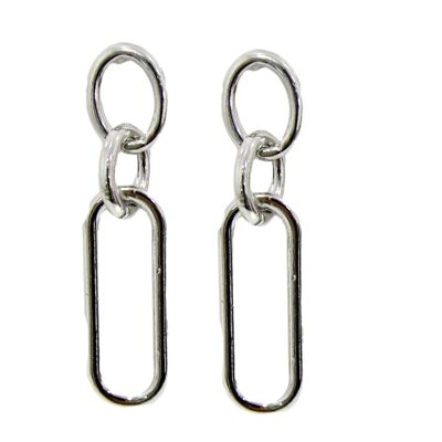 Silver Chain Link Drop Earrings