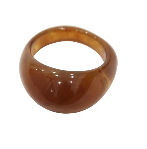 Brown Raised Dome Plastic Ring