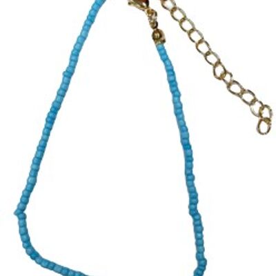 Blue Beaded Anklet