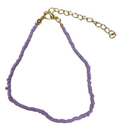 Lilac Beaded Anklet