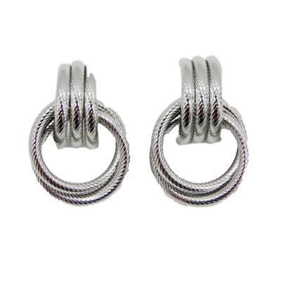 Silver Double Hoop Earrings