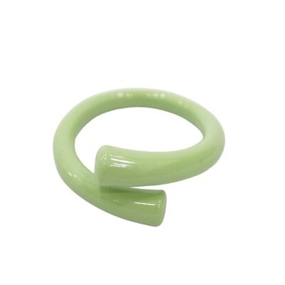Sage Green Twist Metal Coated Ring