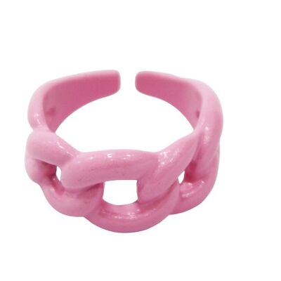 Pink Chain Link Metal Coated Ring