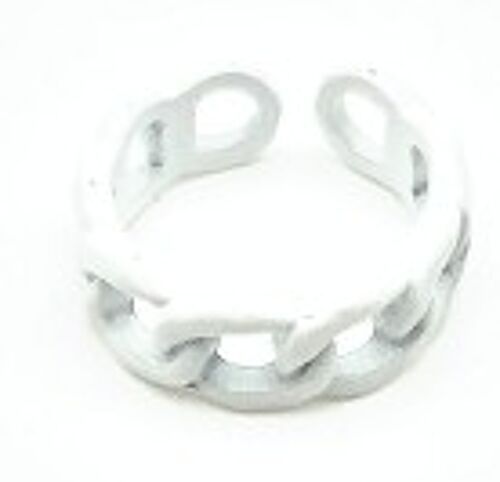 White Chain Link Metal Coated Ring