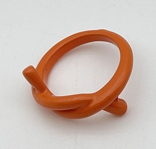 Orange Knot Metal Coated Ring
