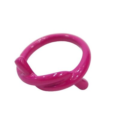 Fuchsia Knot Metal Coated Ring