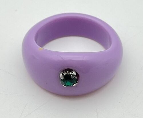 Lilac Plastic Ring with single Gem