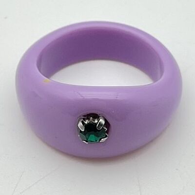 Lilac Plastic Ring with single Gem