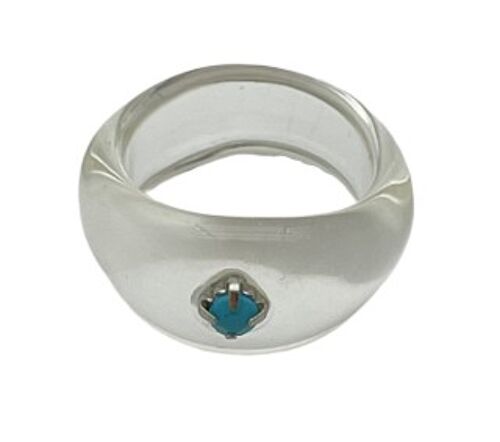 Clear Plastic Ring with Single Gem