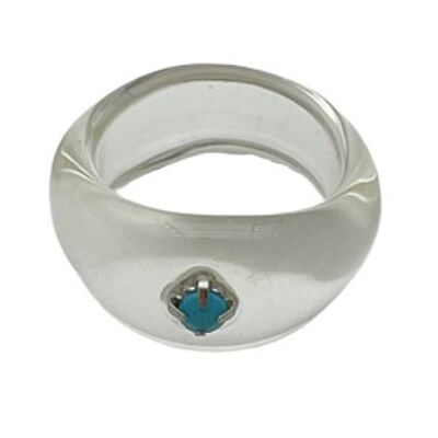 Clear Plastic Ring with Single Gem