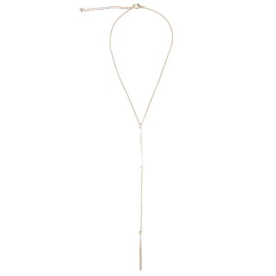 Gold Plunge Chain Linked Drop Necklace