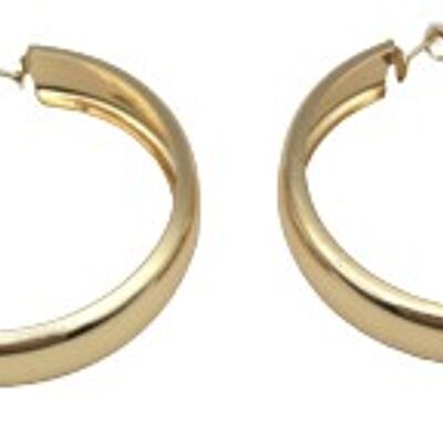 Gold Wide Hoop Earrings