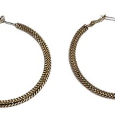 Gold Textured Hoop Earrings