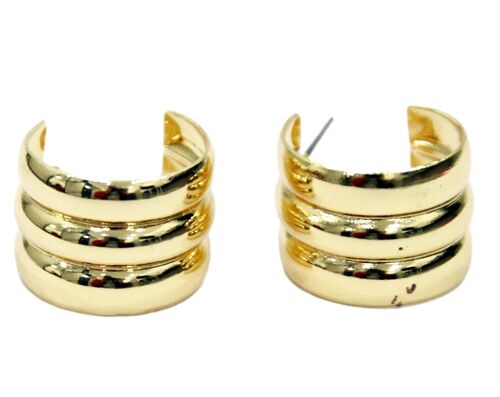 Gold Triple Hoop Earrings