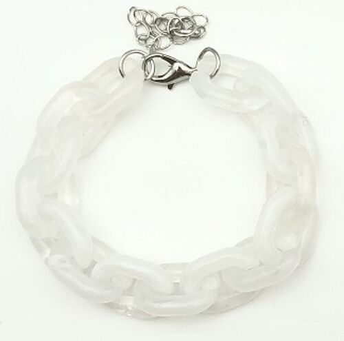 White Cloudy Clear Chunky Link Bracelet