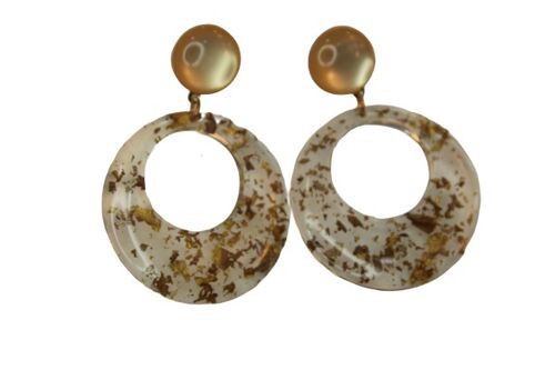 Gold Hoop Resin Earrings