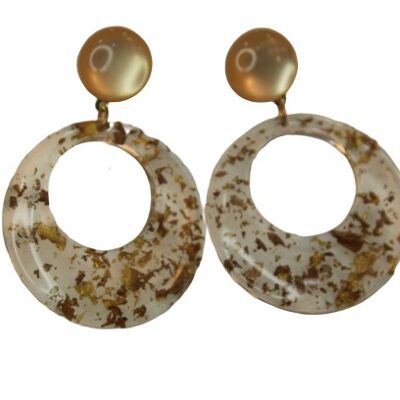 Gold Hoop Resin Earrings