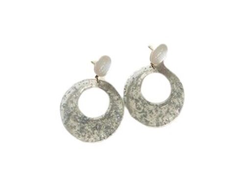 Silver Hoop Resin Earrings