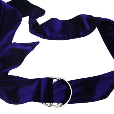 Navy Long Velvet Wrap Belt