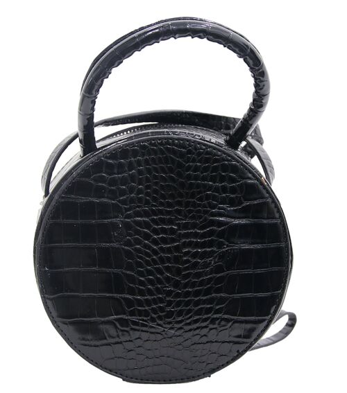 Black Round Circle Croc Bag