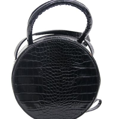 Black Round Circle Croc Bag