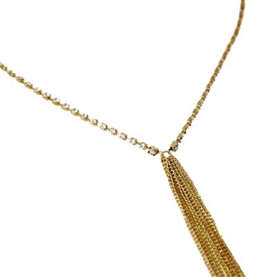 Diamante with Drop Multi Chains Necklace