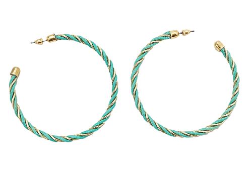 Mint Color Twist Hoop Earrings