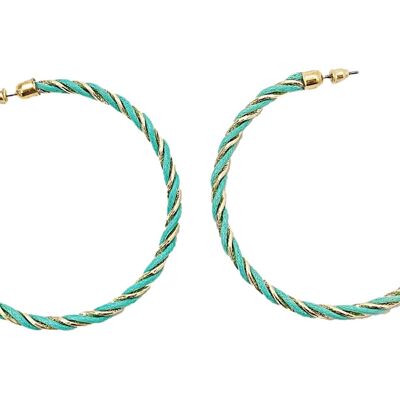 Mint Color Twist Hoop Earrings
