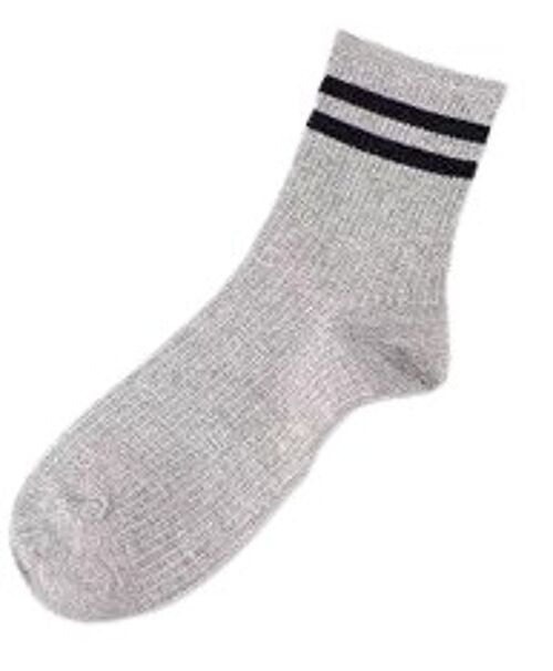 Stripe Sports Socks - 0 - GREY