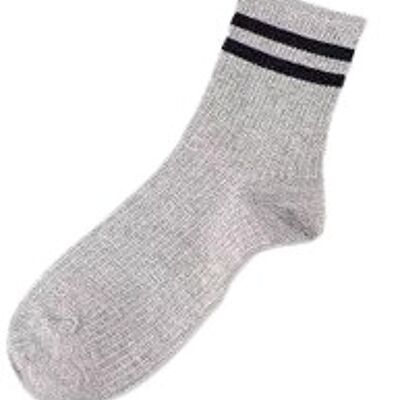 Stripe Sports Socks - 0 - GREY