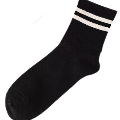 Stripe Sports Socks - 0 - BLACK
