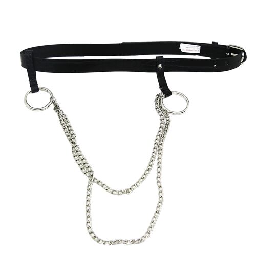PU Croc Belt With Long Chain Drop