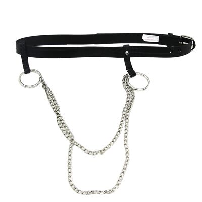 PU Croc Belt With Long Chain Drop
