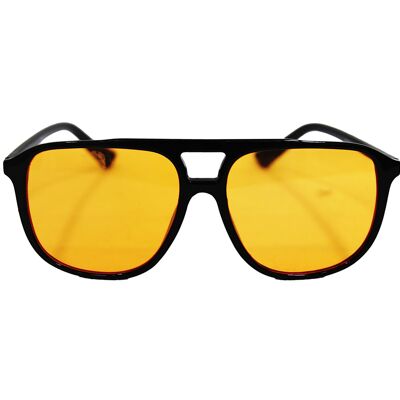 Black Frame Sunglasses with Orange Lens