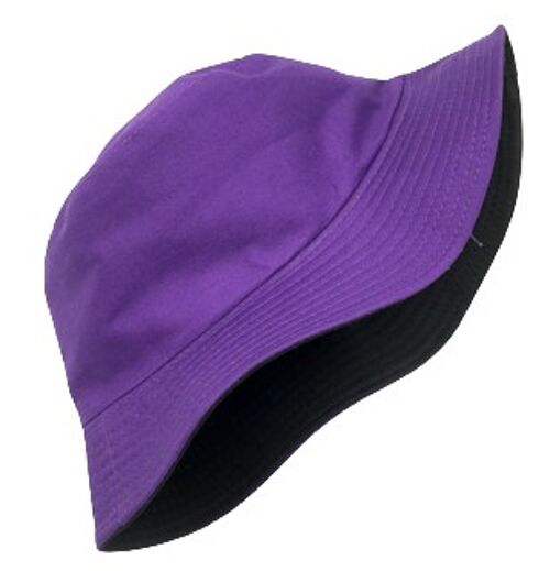 Purple and Black Reversible Bucket Hat