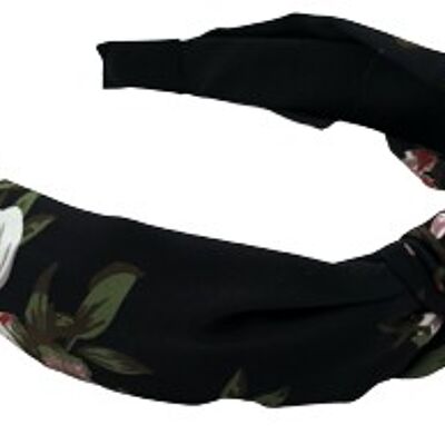 Black Floral Twist Knot Headband