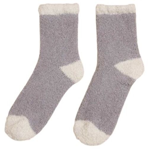 Grey Fluffy Lounge Socks