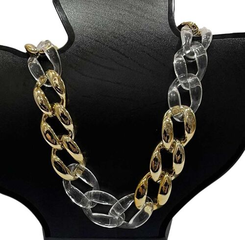 Gold and Clear Mixed Chain Necklace