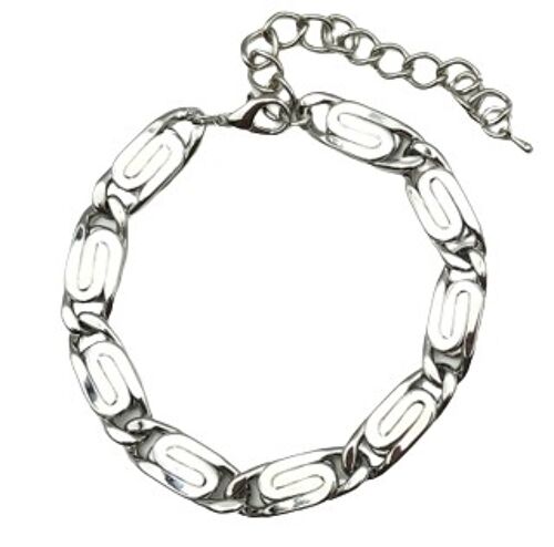 Silver Chunky Metal Swirl Link Anklet