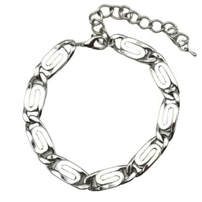 Silver Chunky Metal Swirl Link Anklet