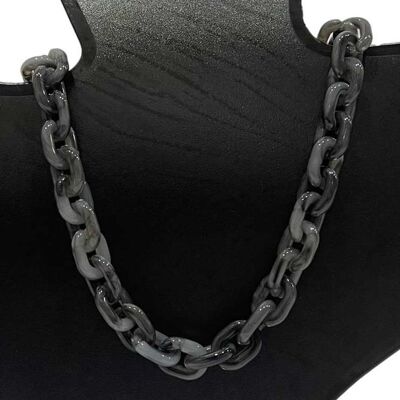 Cloudy Black Chunky Link Necklace