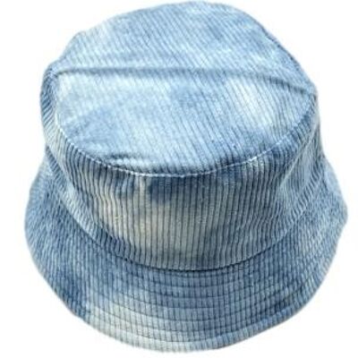 Tie Dye Denim Look Cord Bucket Hat