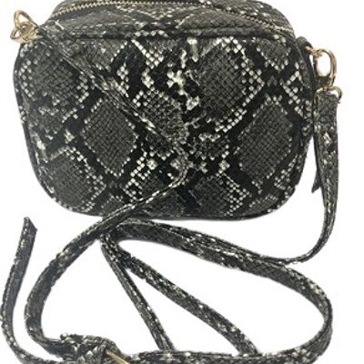 Snake skin cross body bag