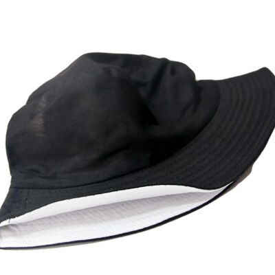 White and Black Reversible Bucket Hat