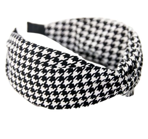 Black Houndstooth Twist Headband