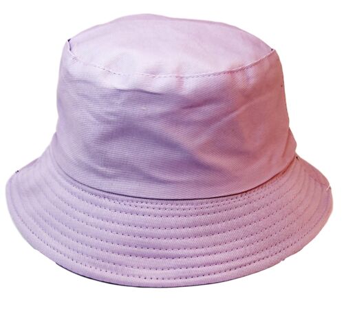 Lilac and Black Reversible Bucket Hat
