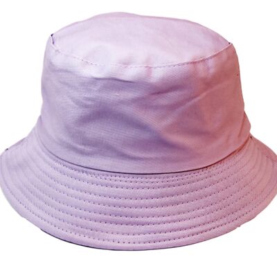 Lilac and Black Reversible Bucket Hat