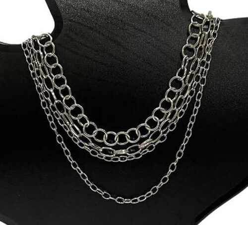 Layered Chain Necklace - SILVER