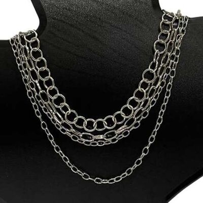 Layered Chain Necklace - SILVER