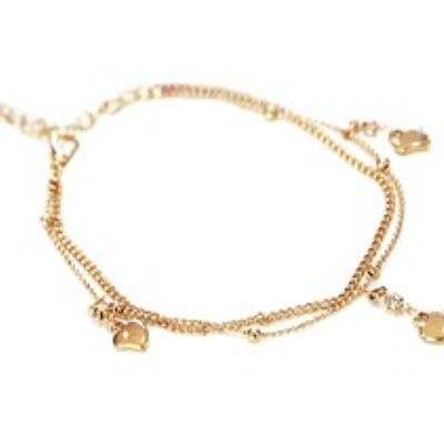 Heart Drop Anklet - GOLD